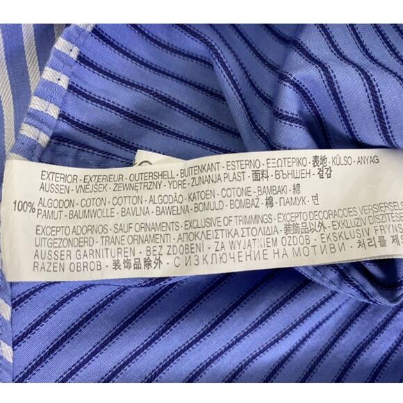 Zara Dress Shirt Men's Slim Fit Button Down Blue and White Striped Size XL - Picture 5 of 8